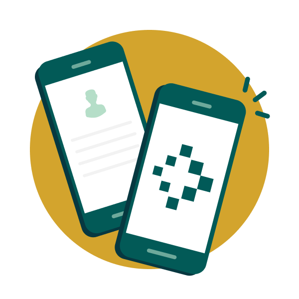 Phone icon with gold background