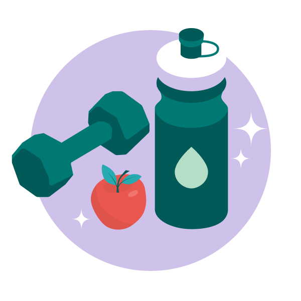 Employee wellness program icon with purple background