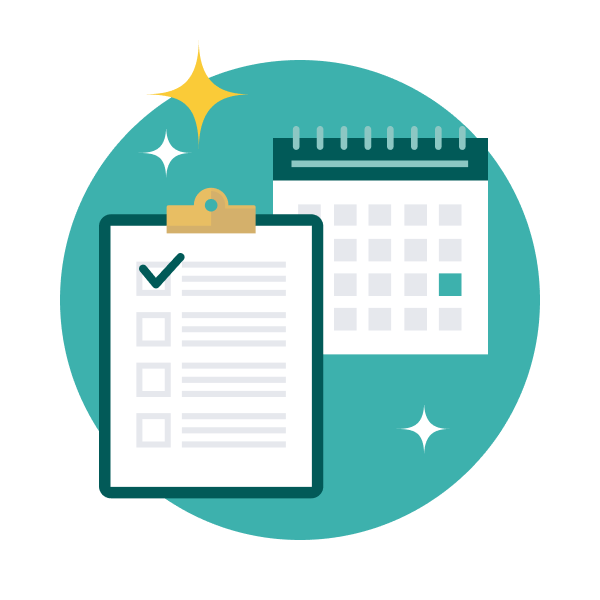 Calendar with a checklist